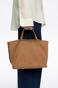 Bolso shopper mediano gabardina canela