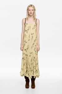 Vestido plisado irregular Notebook amarillo claro