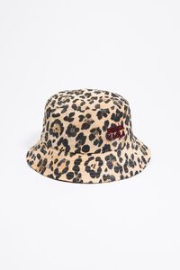 Gorro bucket gabardina leopardo marfil