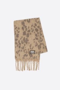 Bufanda cepillada leopardo topo