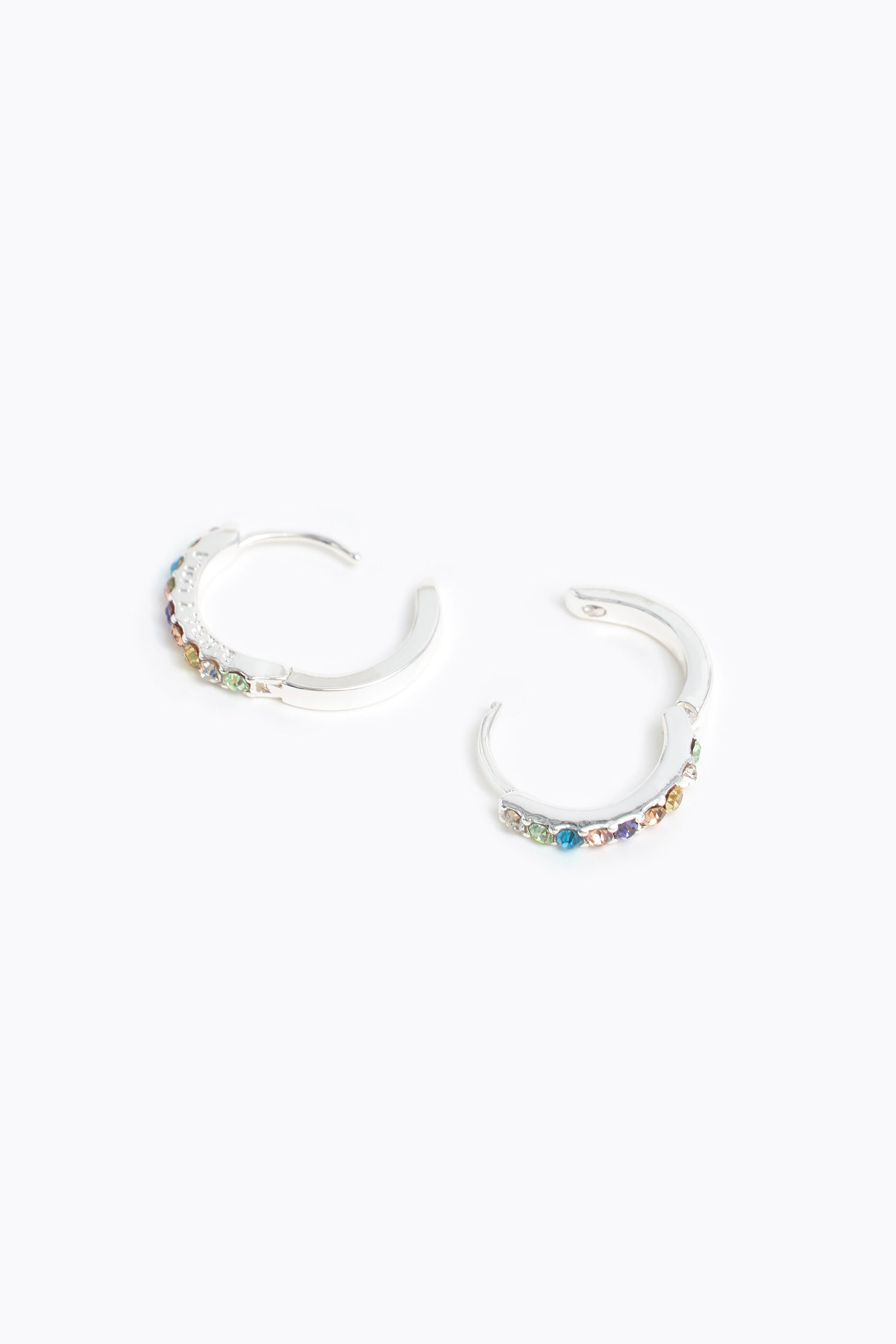 Pendientes aro cristales azul