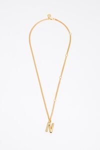Collar cadena dorada letra N