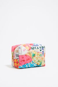 Neceser mediano nylon Patchwork rosa