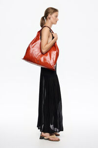 Bolso Paper Bikini maxi piel naranja quemado