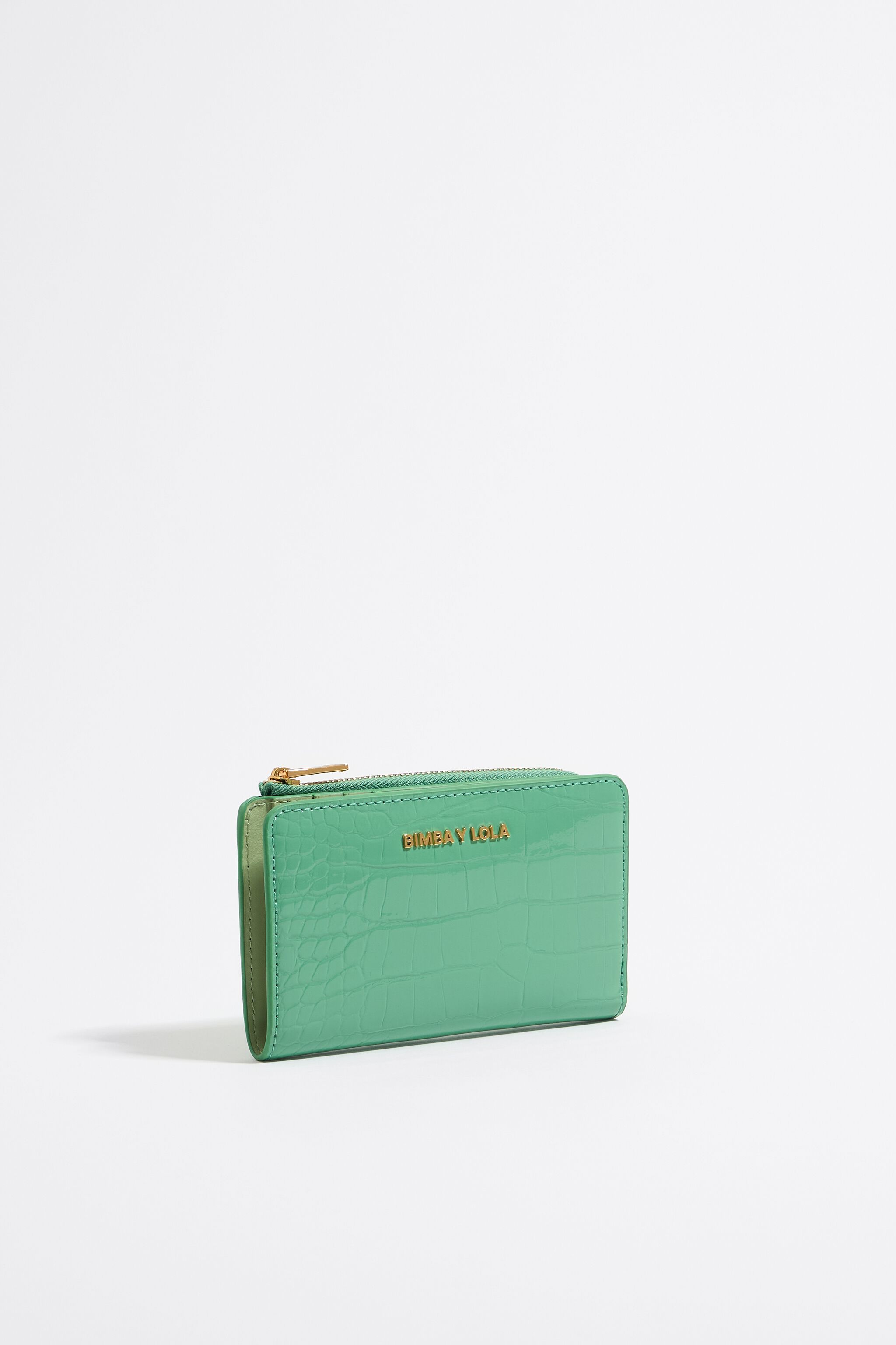Cartera grabado cocodrilo verde
