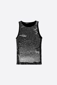 Top sisa lentejuelas gris