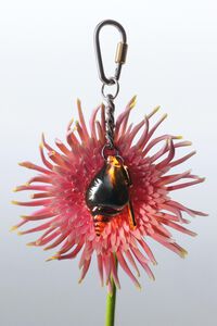 Llavero caracola resina y llave metal