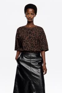 Camiseta oversize Leopard Big marr&oacute;n oscuro