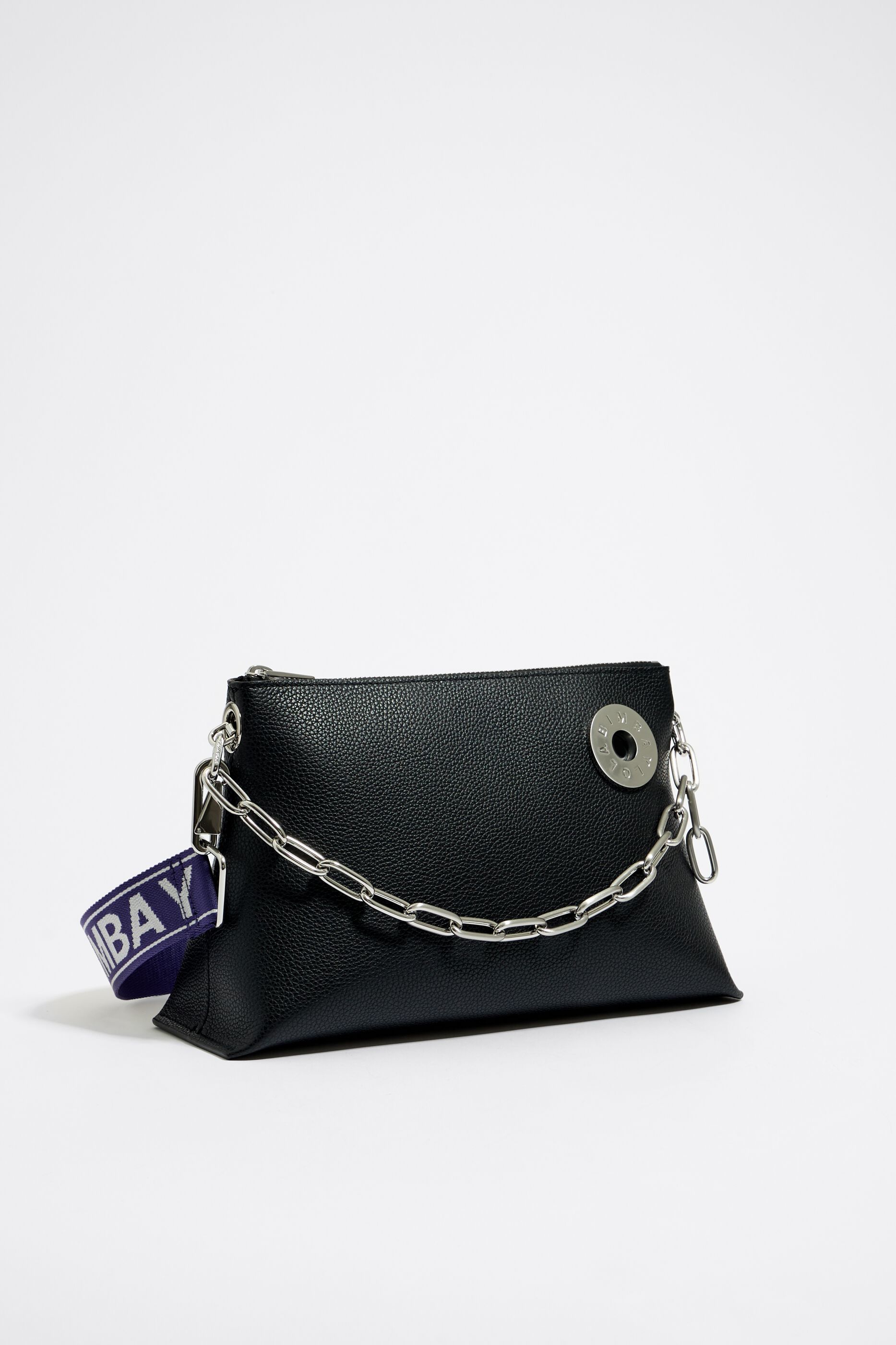 Bolso trapecio mediano piel negro