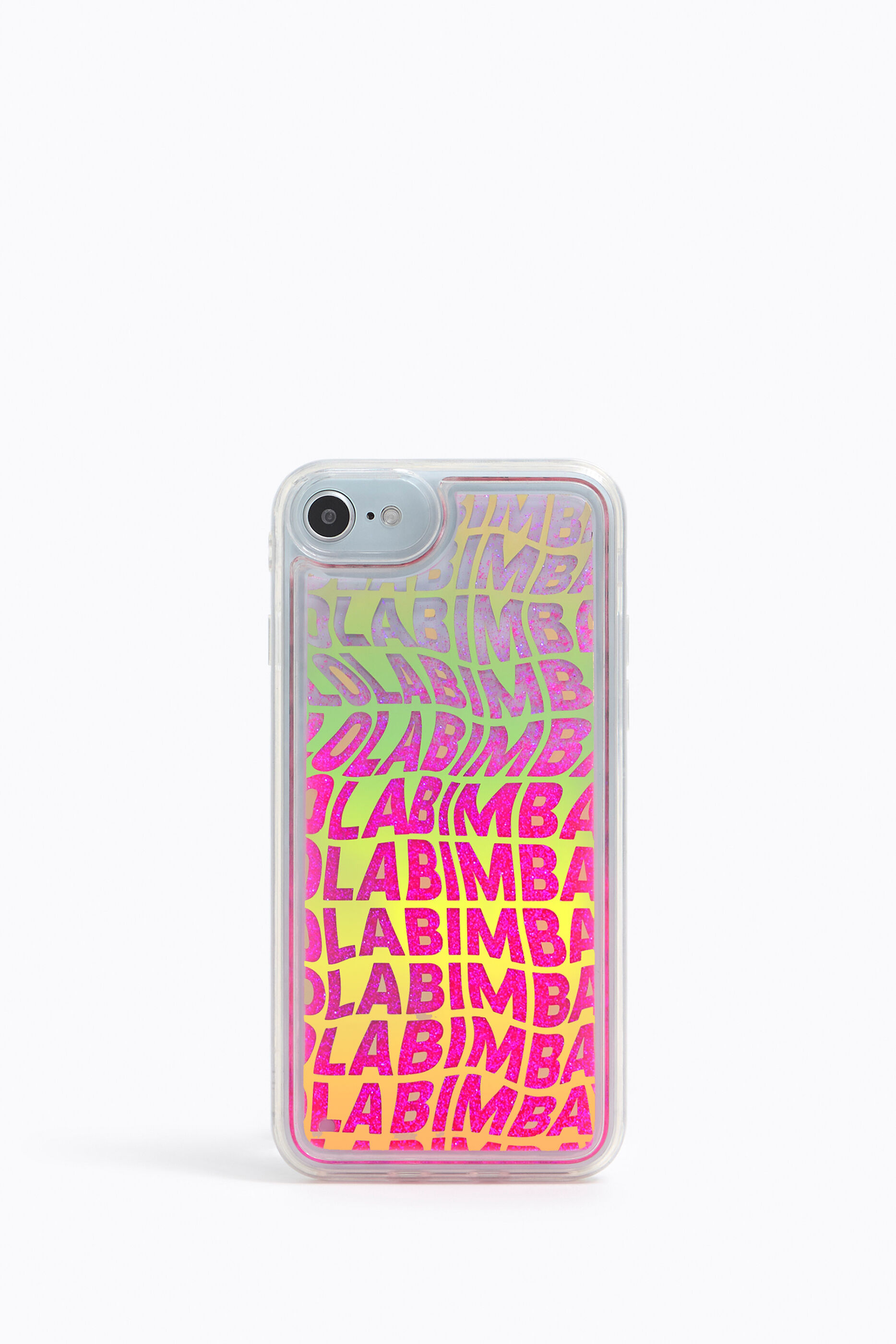 Funda iPhone SE glitter fucsia neón