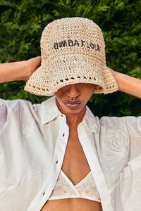 Gorro rafia papel natural troquelado