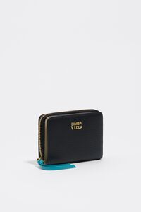 Cartera con solapa piel negra