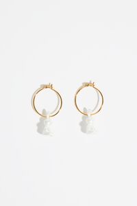 Pendientes aro conejo perla