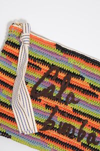 Bolso de mano trenzado grande algod&oacute;n naranja