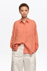 Camisa algod&oacute;n textura naranja