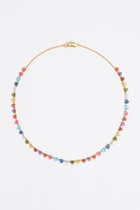 Collar corazones cristales multicolor dorado