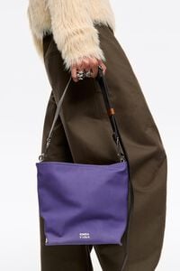 Bolso Carlino peque&ntilde;o gabardina encerada morado