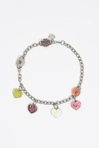 Collar logos coraz&oacute;n plateado