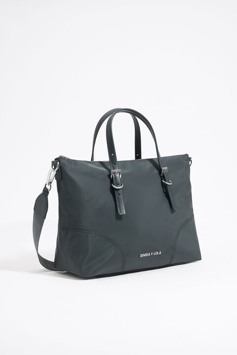Bolso shopper grande nylon gris plomo Bolso shopper grande nylon gris plomo