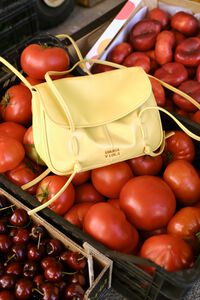 Bolso de solapa mini piel amarillo