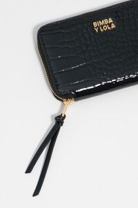Cartera grabado cocodrilo negra