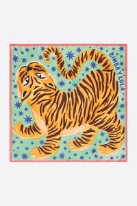 Pa&ntilde;uelo tigre dibujado ocre
