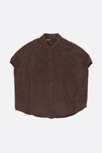 Camisa capa fluida marr&oacute;n oscuro