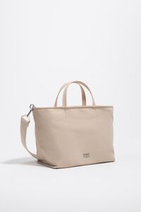 Bolso shopper mediano gabardina arena