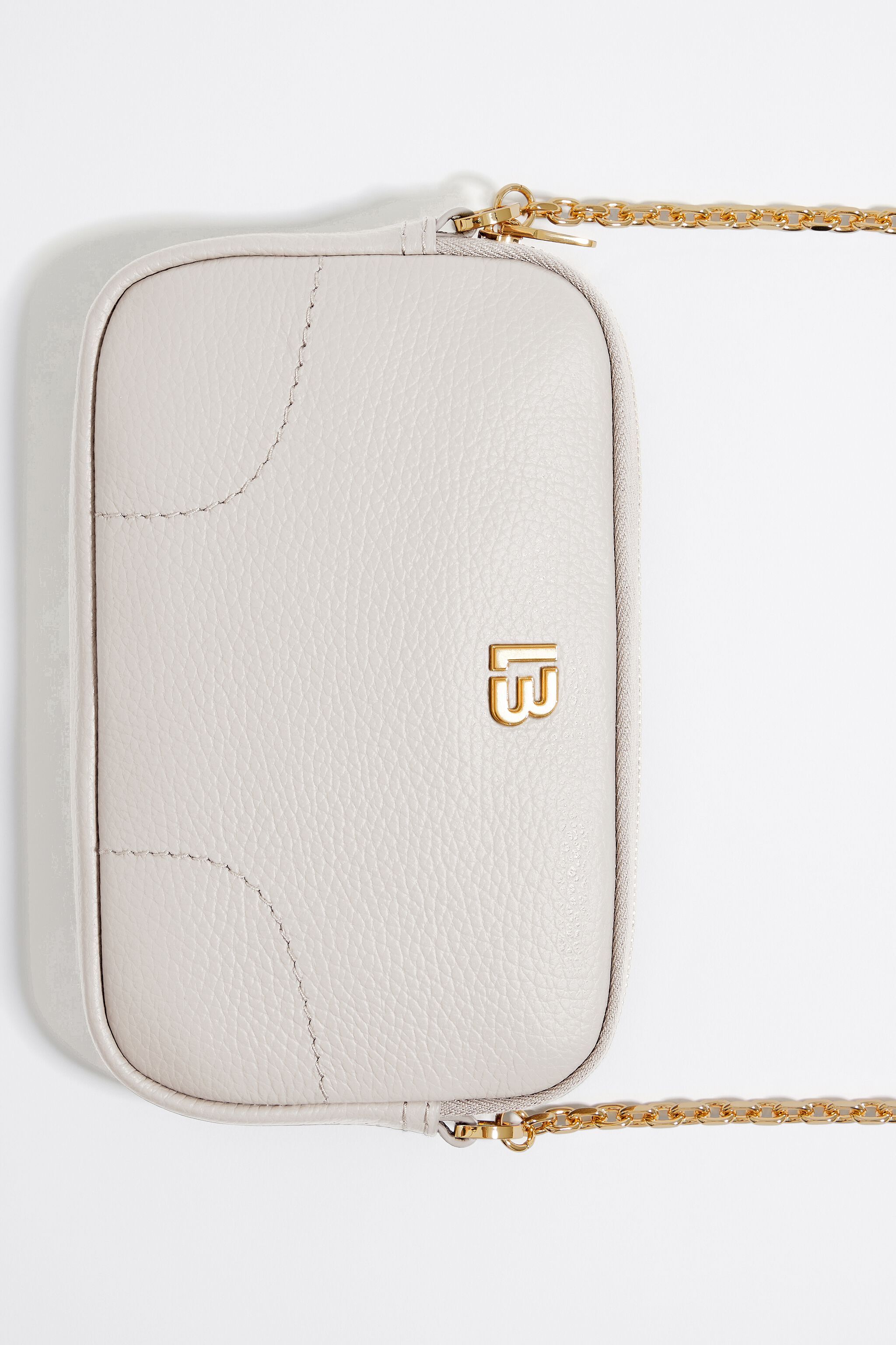 Bolso bandolera mini piel blanco roto