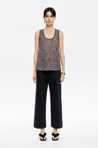 Camiseta tirantes devoré Cheetah caqui