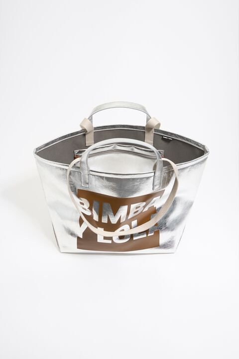 Bolsa shopper grande plateada Bolsa shopper grande plateada