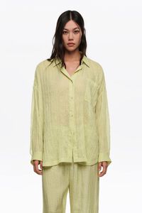 Camisa oversize plisada Dots mini oliva