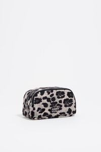 Neceser doble mediano nylon Leopard gris