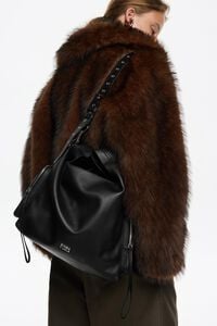 Bolso Paper Pocket mediano piel negro