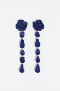 Pendientes rosa flocada azules