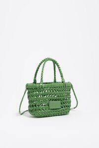 Bolso mini trenzado piel esmeralda