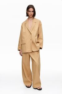 Chaqueta sastre recta rayas ocre