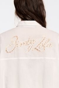 Camisa logo bordado inglés blanco roto Camisa logo bordado inglés blanco roto