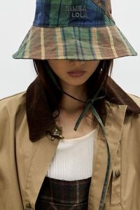 Gorro bucket patchwork cuadros algod&oacute;n