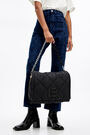 Bolso solapa L acolchado nylon negro Bolso solapa L acolchado nylon negro