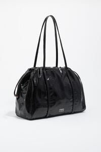 Bolso de hombro grande nylon laminado berenjena