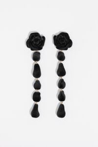 Pendientes rosa flocada negros