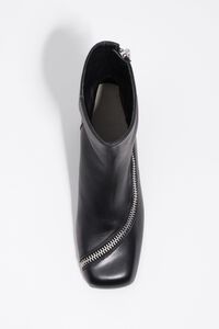 Bot&iacute;n piel cremallera negro