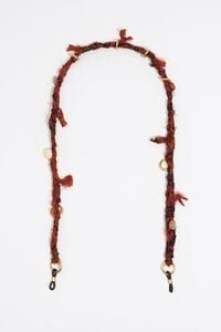 Cuelga gafas tejido paisley nudo marrón