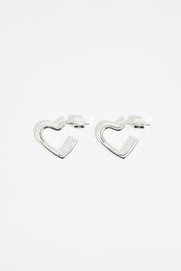 Pendientes aro coraz&oacute;n plateado