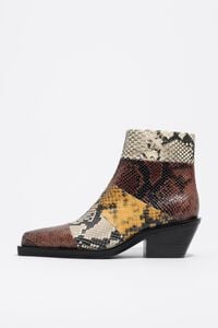 Bot&iacute;n campero piel patchwork serpiente