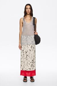 Falda bajo contraste Lynx marfil