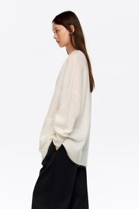 C&aacute;rdigan mohair larga marfil