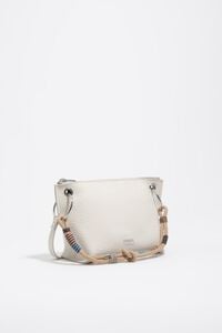 Bolso Trapecio mediano piel blanco roto