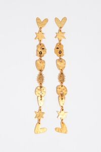 Pendientes siluetas metal dorado mate